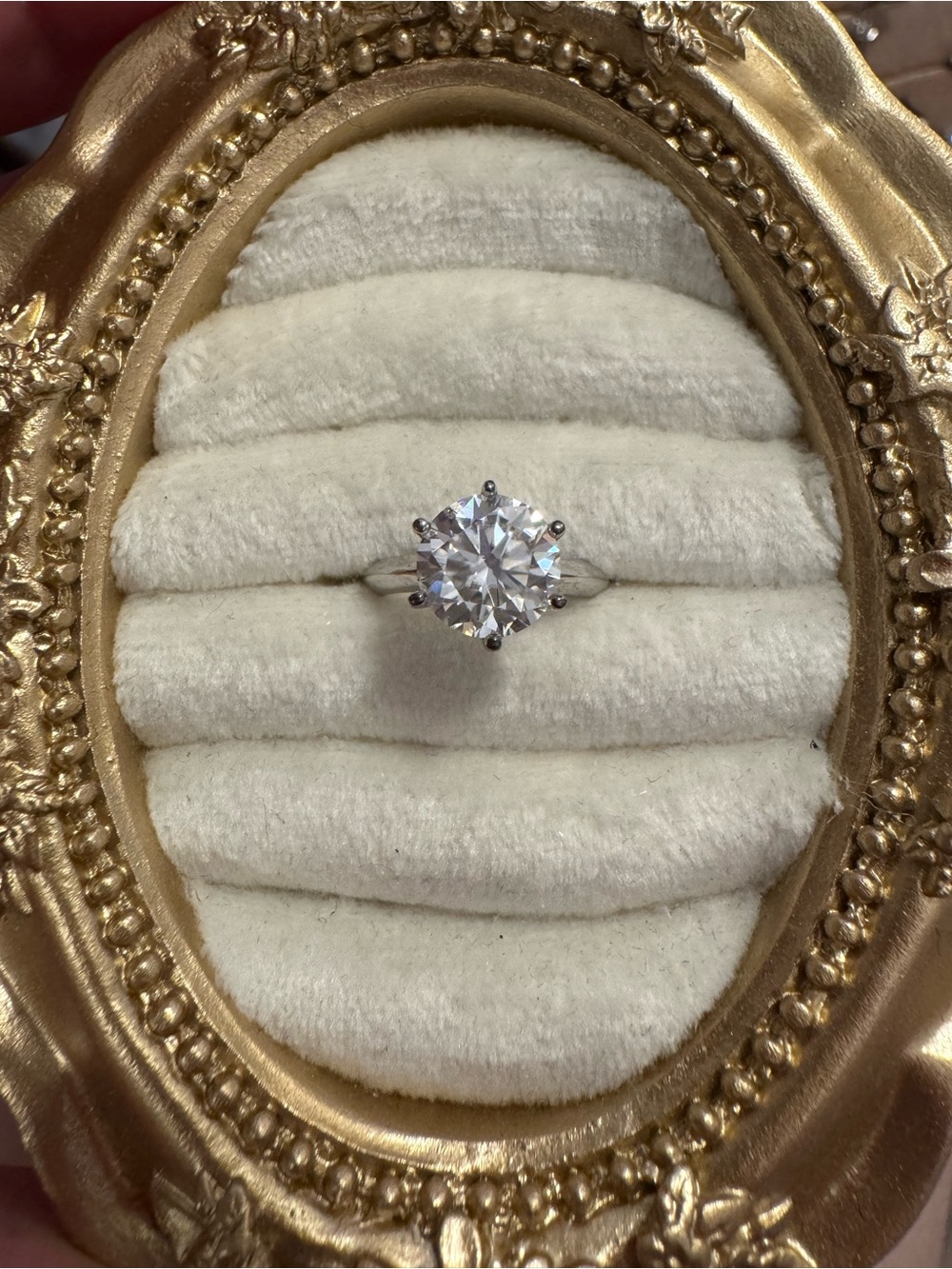 S925 moissanite 3 carat ring 6 prong setting size 4.75 5 simple engagement ring